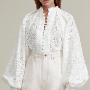 Acler Mock Neck Long Sleeve Button-Up Top